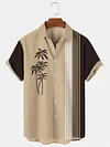 Men's Casual Palm Tree Print Short Sleeve Shirt