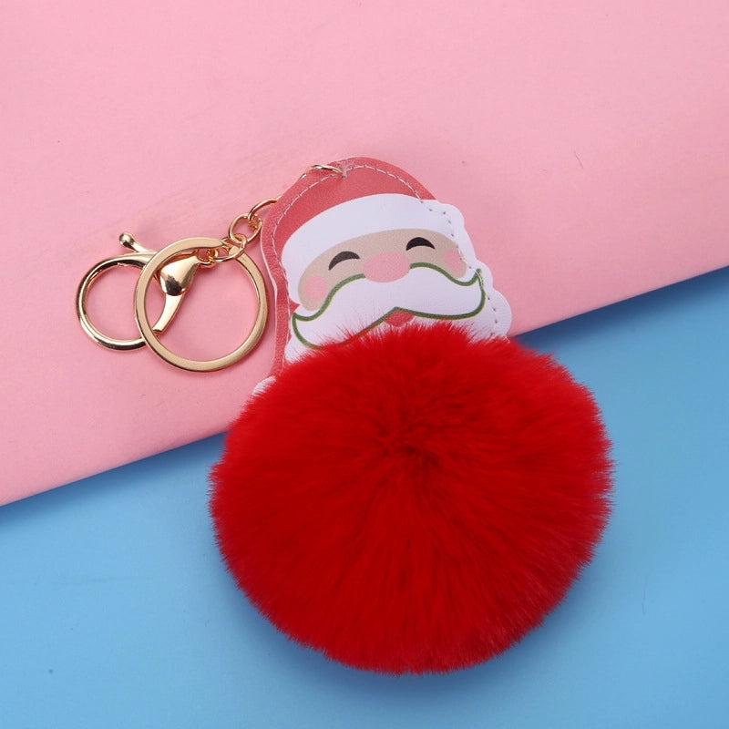 Cute Santa Claus Alloy Plush Plating Bag Pendant Keychain
