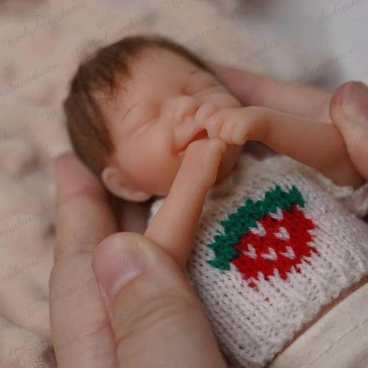 [Palm Dolls] 6'' Amelia Realistic Soft Full Miniature Silicone Body Baby Doll By Dollreborns®