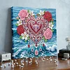 DIY Pearl Painting Love Rose with Frame for Home Wall Decor(25x25cm)