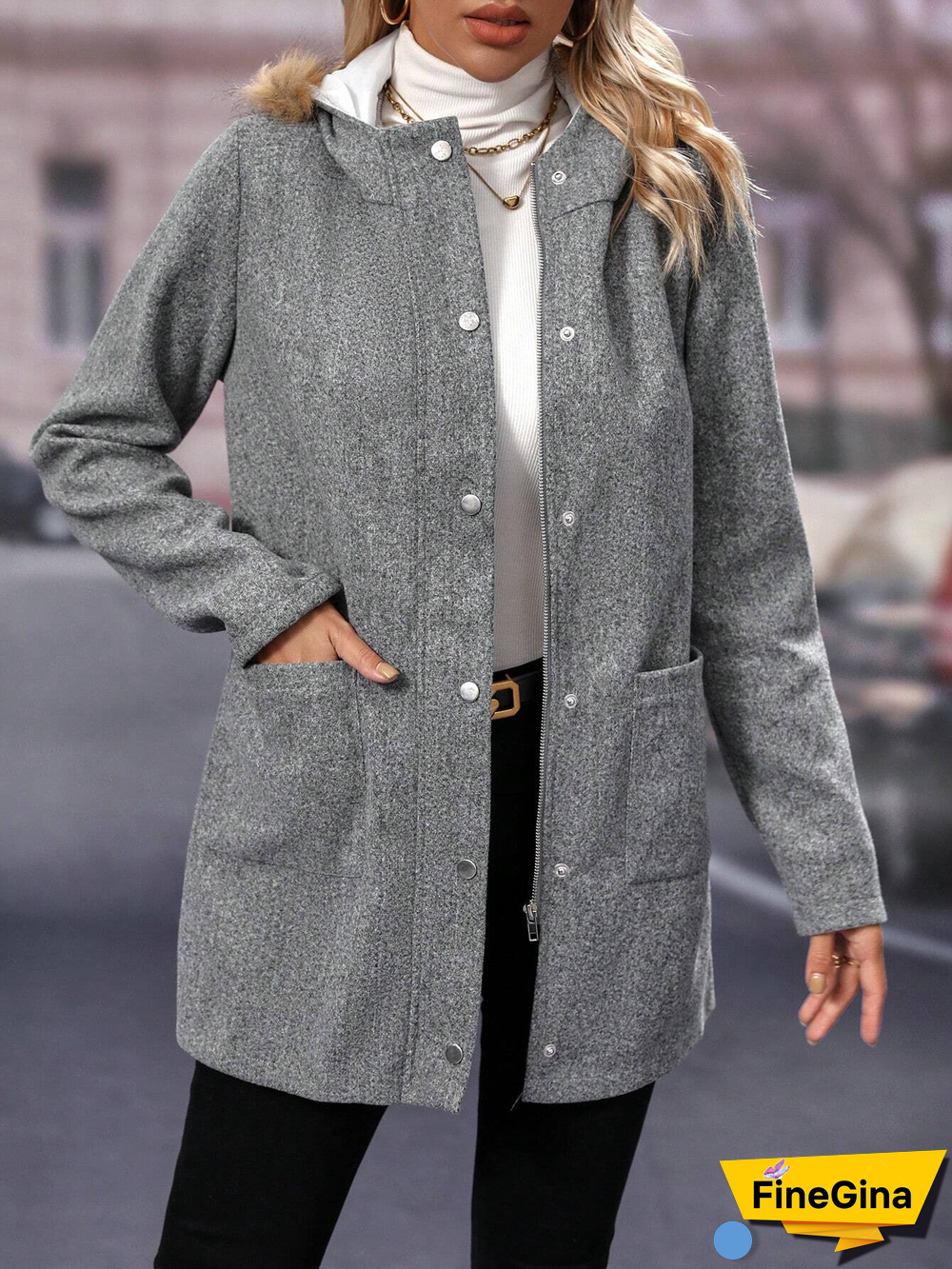 Basic Plain Hoodie Long Sleeve Outerwear