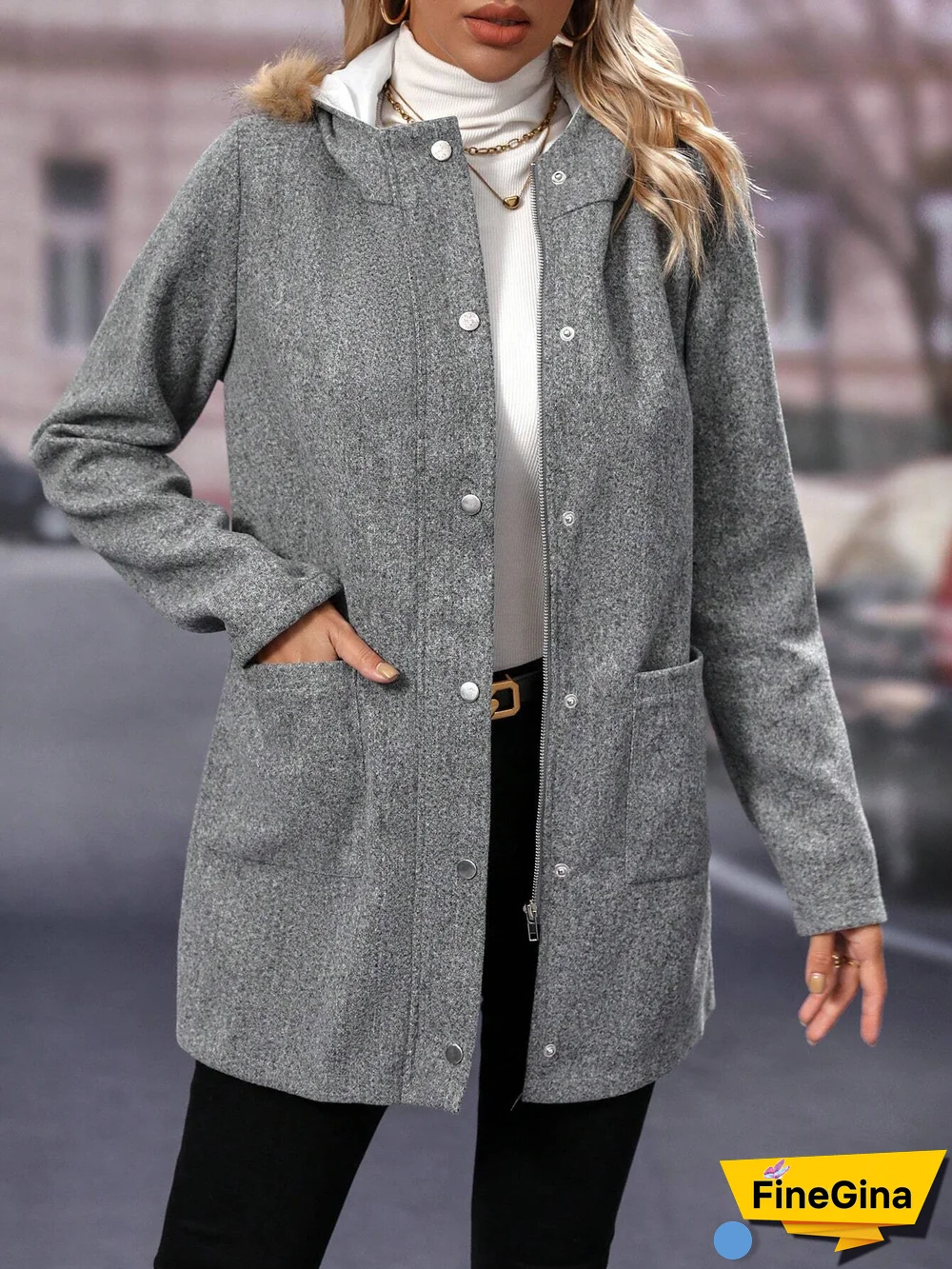 Basic Plain Hoodie Long Sleeve Outerwear