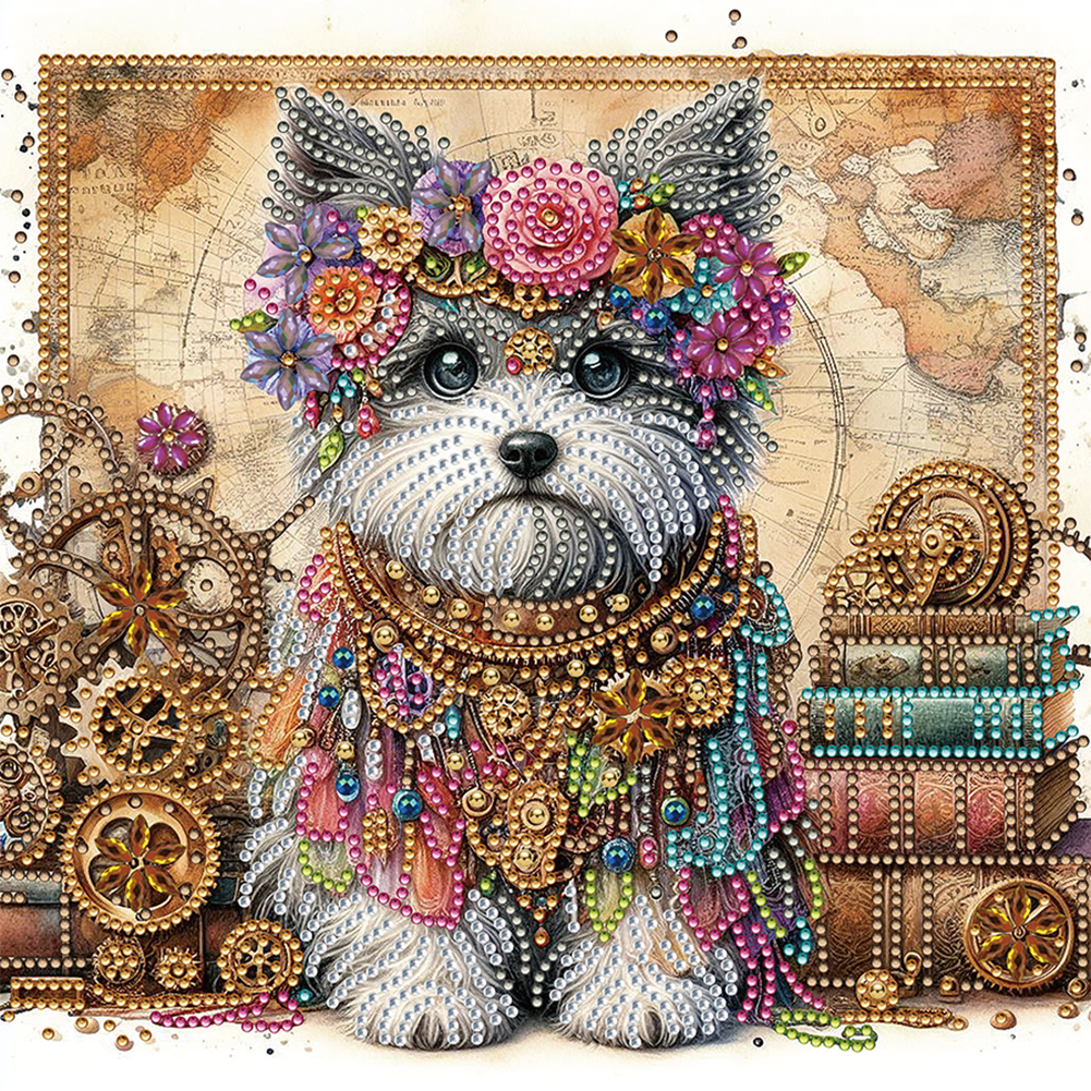 Dog 30*30cm(canvas) special shaped drill diamond painting