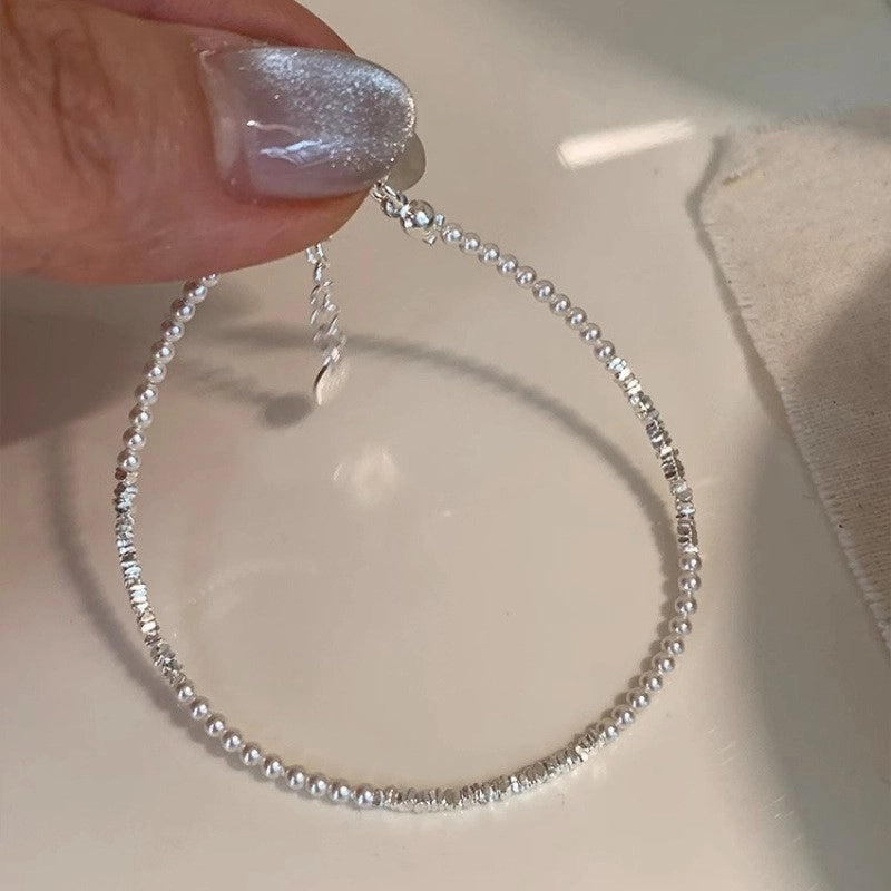 Korean-style Niche Heavy Industry Pearl Silver Beaded Bracelet Women’s Light Luxury Niche Exquisite Bracelet Trendy Bracelet For Girlfriends