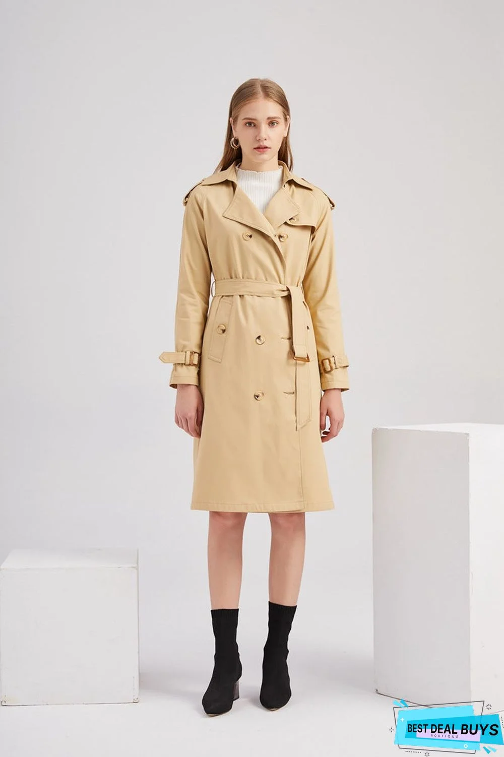 Women's Windbreaker Long Waist Cotton Fashion Coat