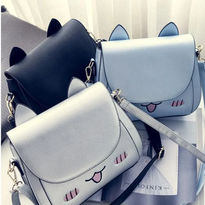 Black/Blue/Silver Cats Smile Cross Body Bag SP179425R