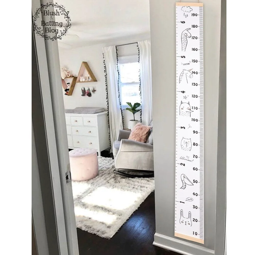 Props Wooden Wall Hanging Baby Height Measure Ruler Wall Sticker Decorative Child Kids Growth Chart for Bedroom Home Decoration