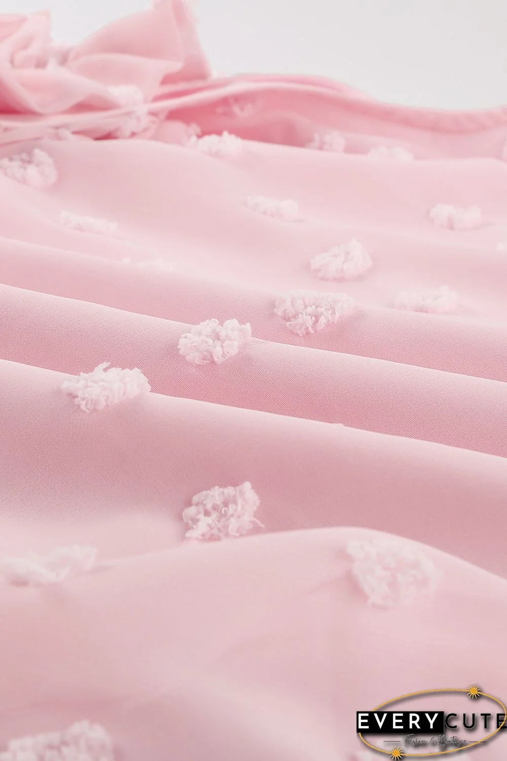 Pink Swiss Dot Woven Sleeveless Top With Ruffled Straps