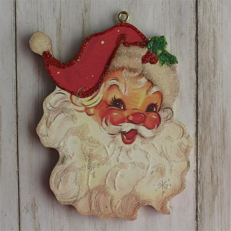 Vintage Wooden Jolly Santa Sign🎅