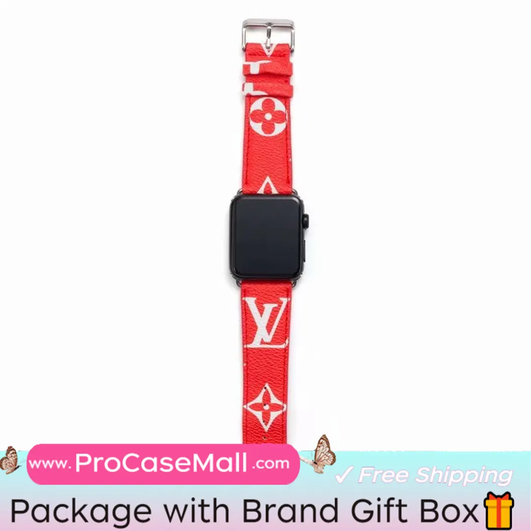 Classic LV Monogram Leather Checkerboard Canvas Apple Watch Strap