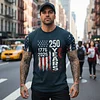 American 250th Flag Print T-Shirt For Men Patriotic Design With Bold Graphic And Comfort Fit by Inlyline