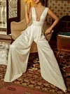 Plunging Backless Empire Jumpsuits