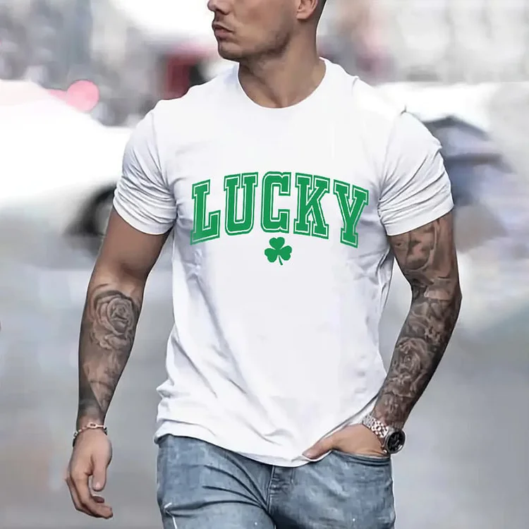 VChics Men's St. Patrick's Day Lucky Shamrock Casual T-Shirt
