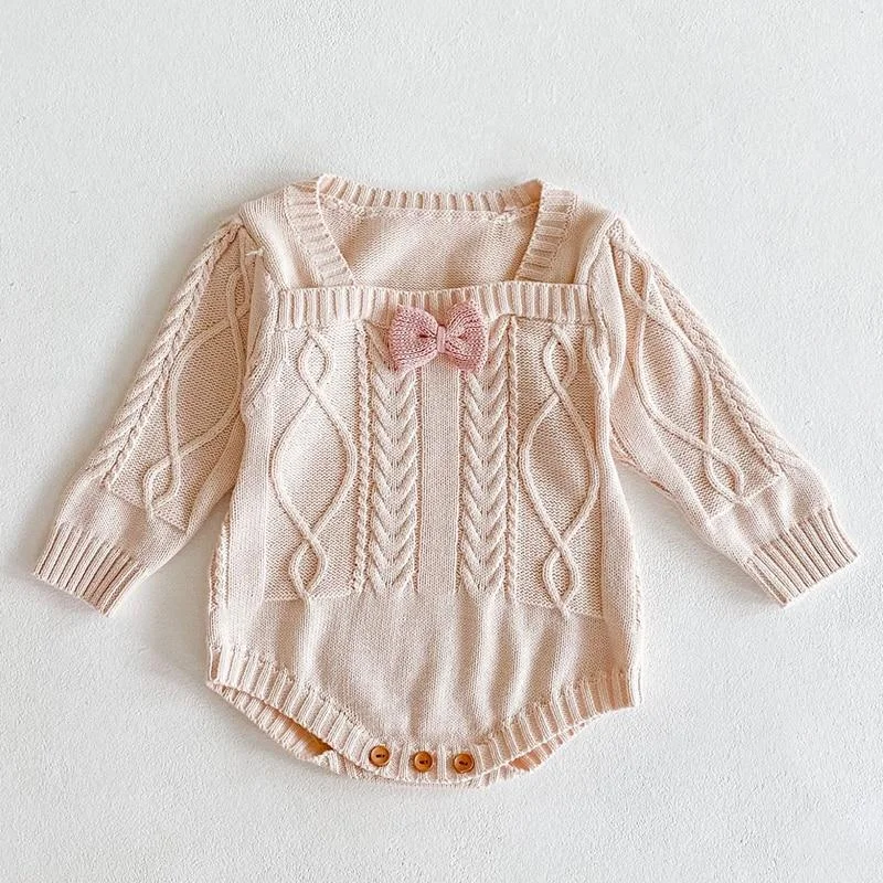 Spring Baby Clothes Girls Romper Autumn Long Sleeve Baby Girl Knit Hollow Out Rompers Baby Jumpsuit Baby Clothes
