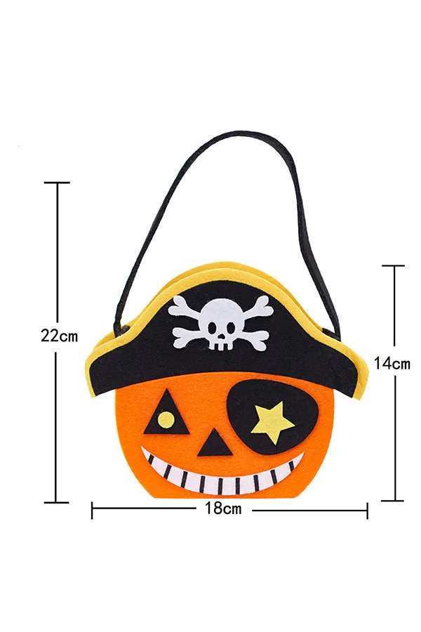 Cute Trick Or Treat Pumpkin Candy Tote Bag For Halloween Decor Black-elleschic