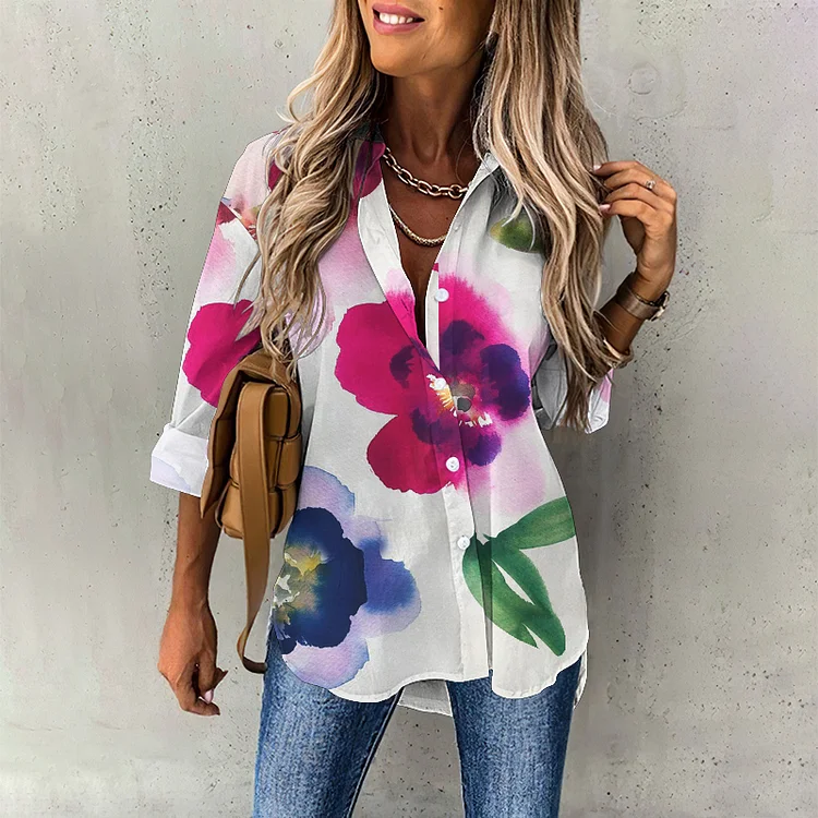Abstract Art Floral Casual Shirt