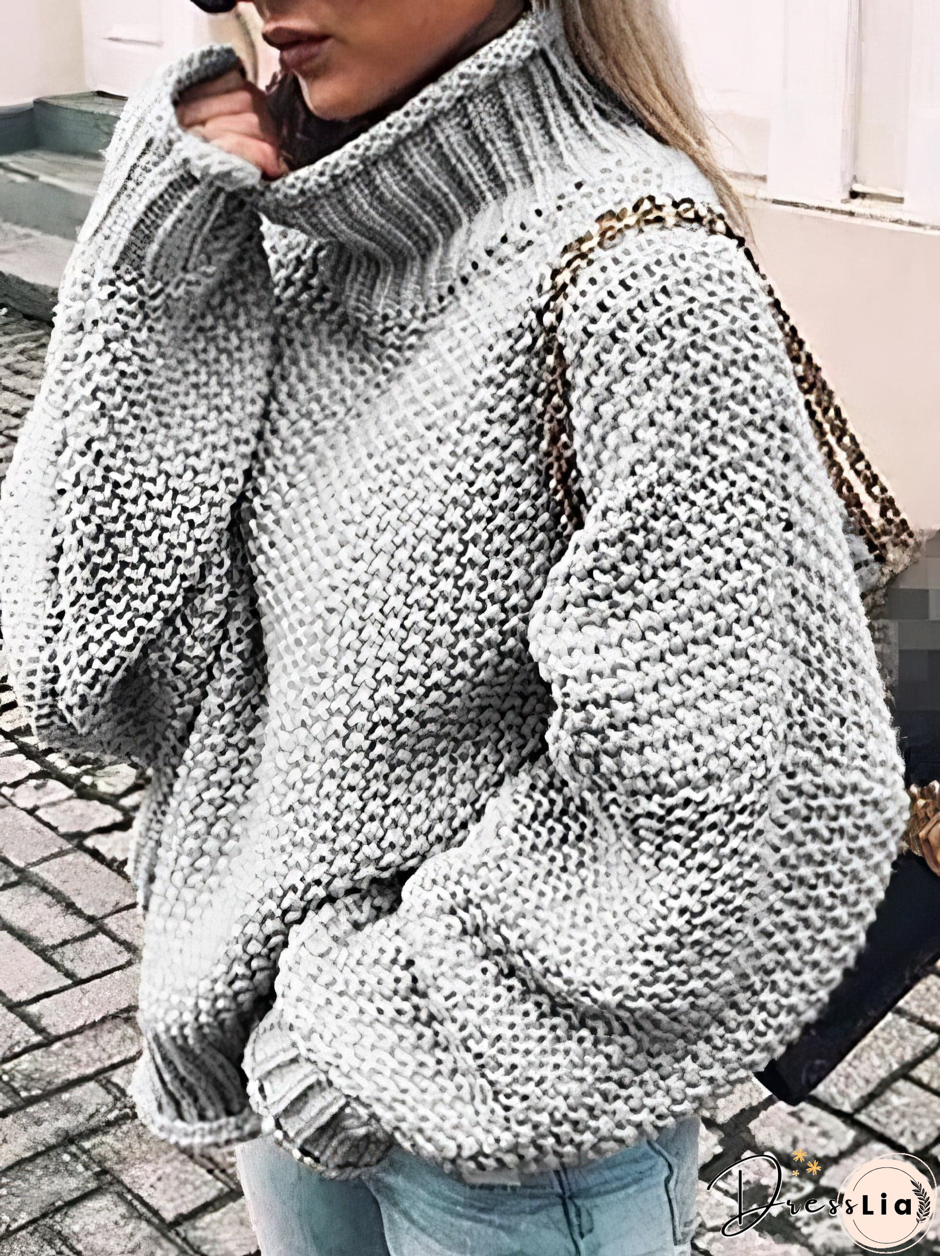 Knitted Turtleneck Pullover Sweater
