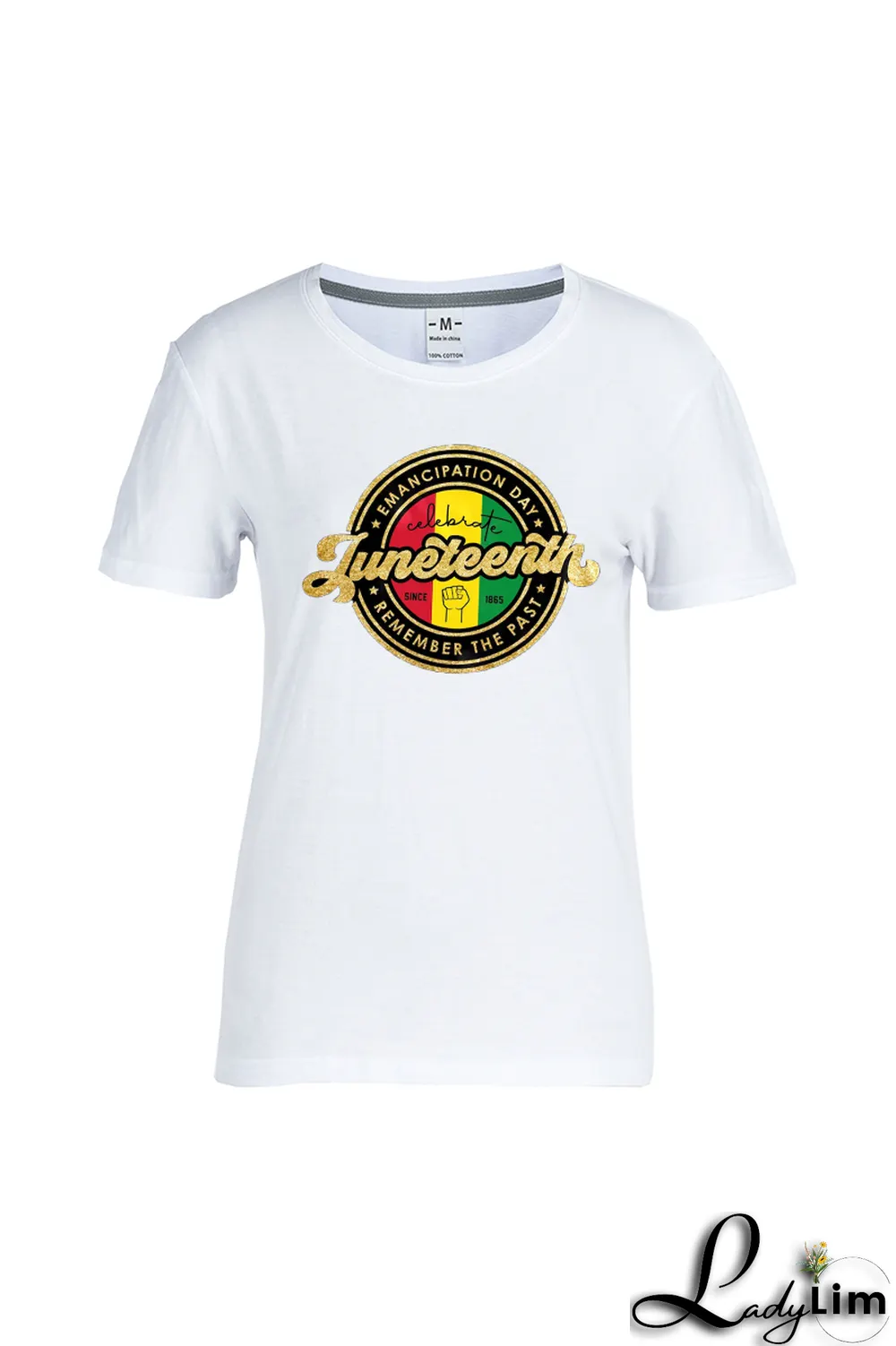 Red Casual Vintage Print Patchwork Letter O Neck T-Shirts