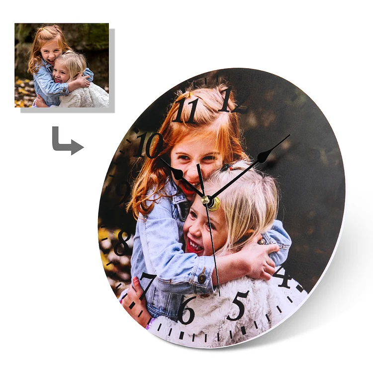 Personalized Photo Wall Clock Custom 1 Photo Family Gifts