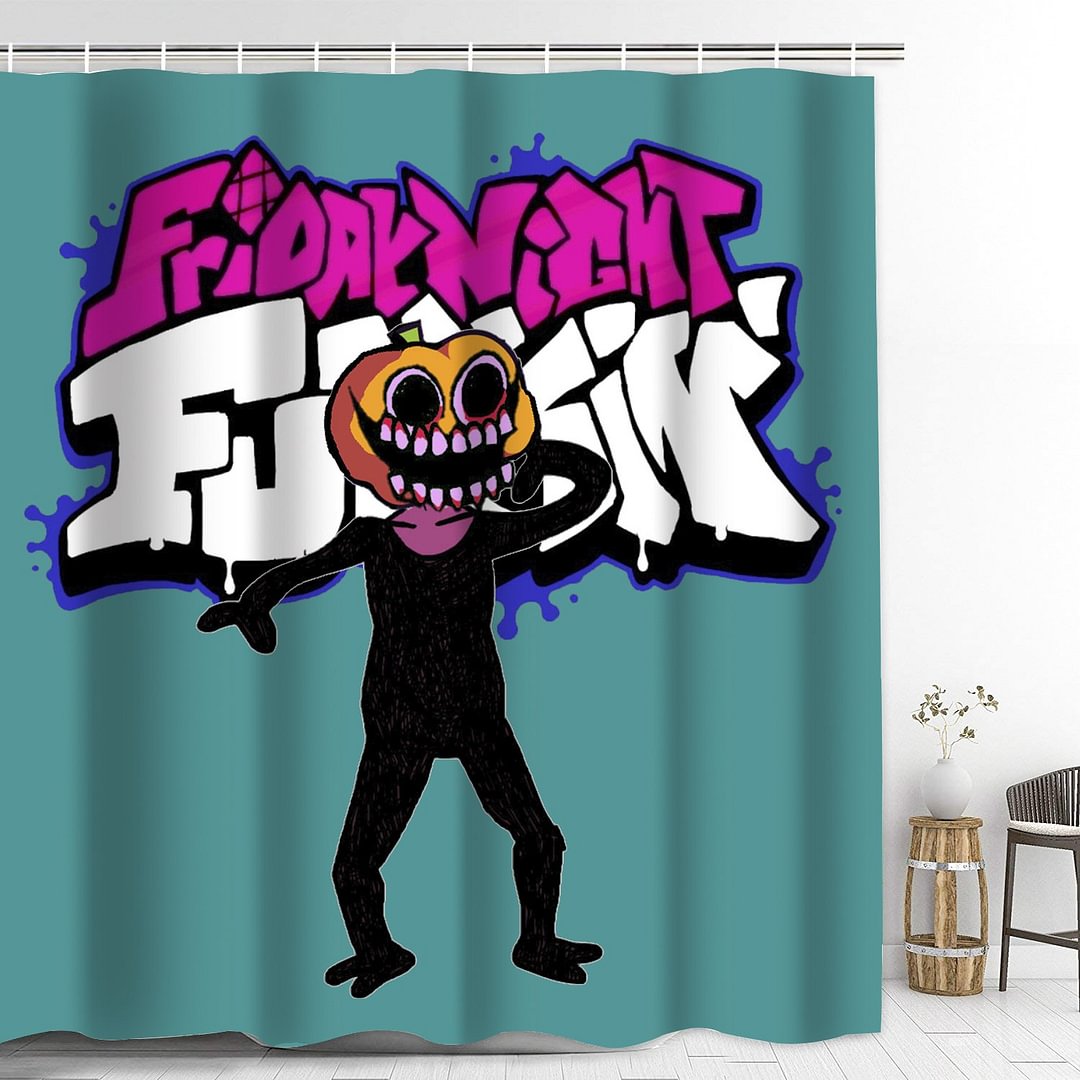 Friday Night Funkin' Shower Curtain with Hooks Thicken Waterproof Bathroom Decoration