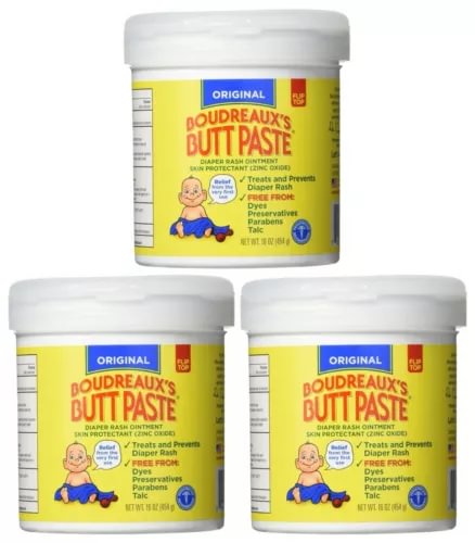 pornhint Pornhint 3 Pack Of Boudreaux's Butt Paste Original Diaper Rash Cream 16 oz New