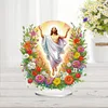 2D Flat Print DIY Flower Jesus Desktop Diamond Art Kits Double-Sided Table Decor