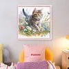 Cat-Partial 11CT Stamped Cross Stitch Bead Embroidery 36*36cm/14.17*14.17in tapestrymarket