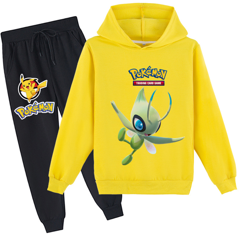 Mayoulove Pokémon Hoodie and Pants Set for Kids - Catch 'Em All with Pikachu and Friends! Warm and Comfortable, Perfect for Little Pokémon Trainers - Available in Multiple Sizes and Colors.-Mayoulove