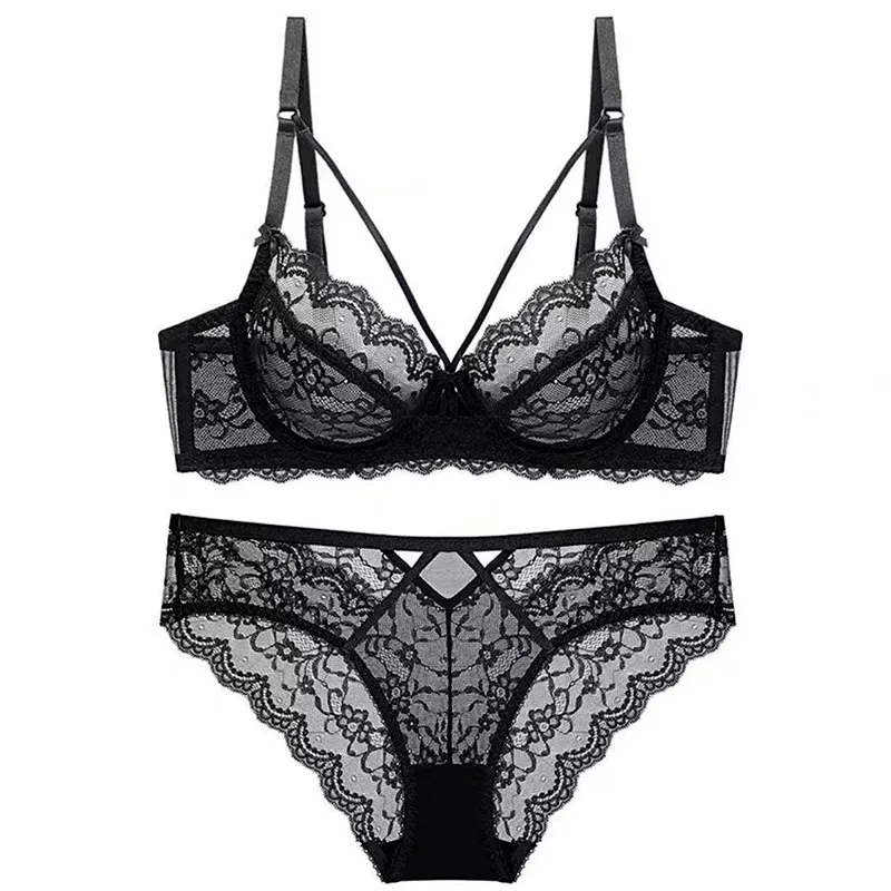 Churchf French Pure Lingerie Sexy Lace Bra Set Female Senior Feeling Bra Small Agglomeration Bra Thin Model