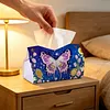 Purple Butterfly DIY PULeather Diamond Painting Tissue Box for Adults Beginners Gem Art Painting Napkin Holder for Living Room Bedroom Bathroom Table Decor