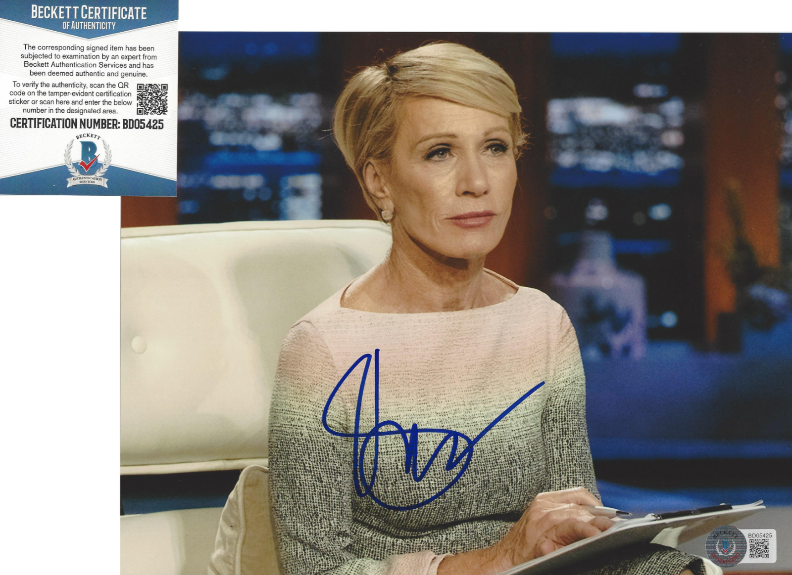 BARBARA CORCORAN SIGNED SHARK TANK 8x10 Photo Poster painting INVESTOR TV SHOW BECKETT COA BAS