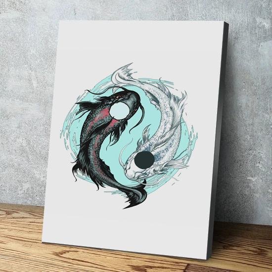 Yin Yang Tai Chi Fish Canvas Wall Art