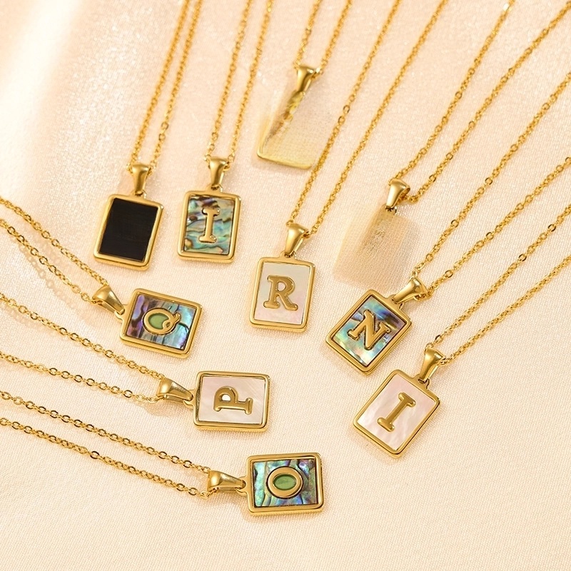 Basic Modern Style Classic Style Letter Titanium Steel Fritillary Plating Pendant Necklace