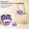 BT Wireless Bone Conduction Earphones with Noise Canceling Mics HiFi Touch Control Headset LED Digital Display Smart Control Earphone Clip-On Earbuds for Outdoor Cycling Running Exercise
