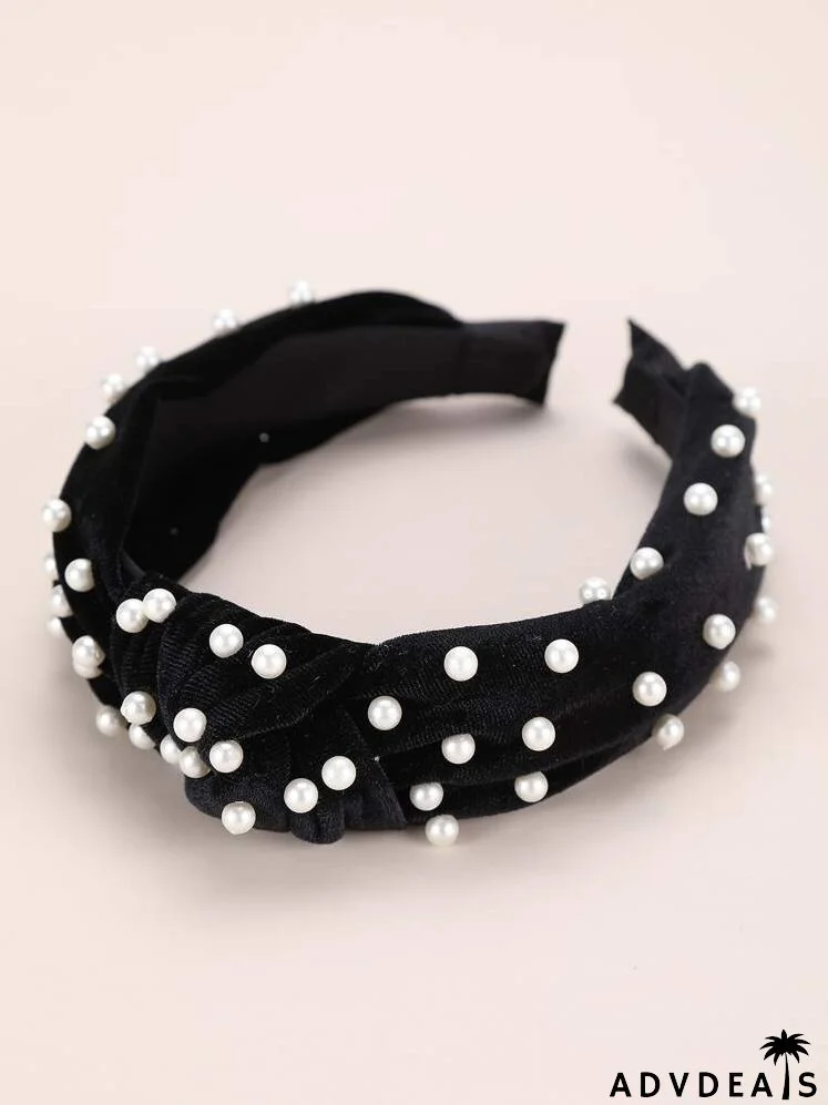 3pcs Faux Pearl Decor Hair Hoop