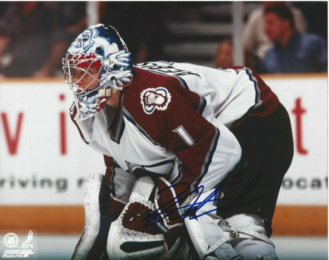 David Aebischer Autographed 8x10 Colorado AvalancheC749