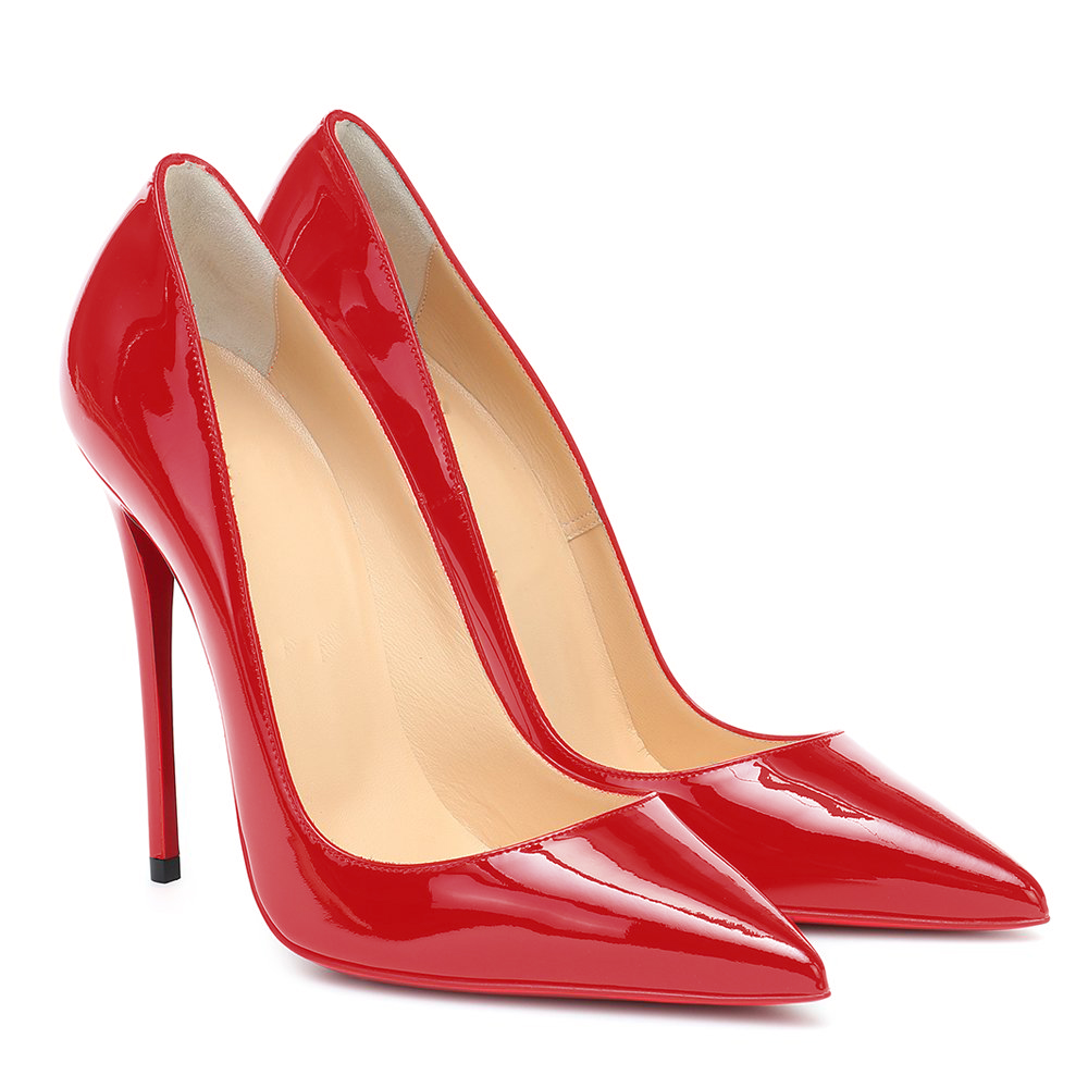 Classic 120mm/100mm Red Bottom Women's Party Wedding Heels  Patent Pumps-MERUMOTE