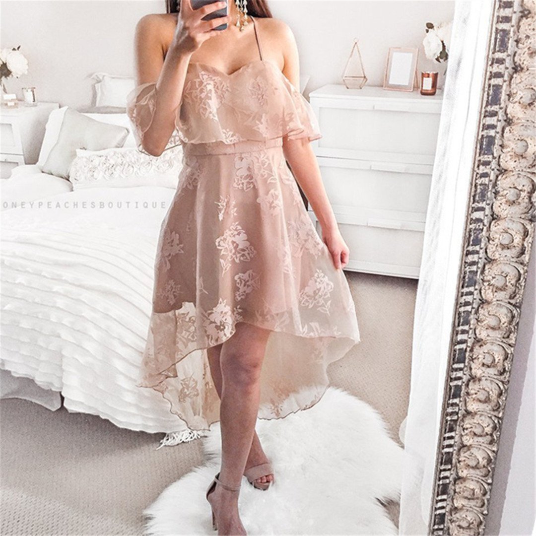 Sexy Shoulder Exposed Lace Sling Dress