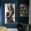Black And White Girl And Cat-14CT Counted Cross Stitch 50*100cm/19.69*39.37in(Big Size) tapestrymarket