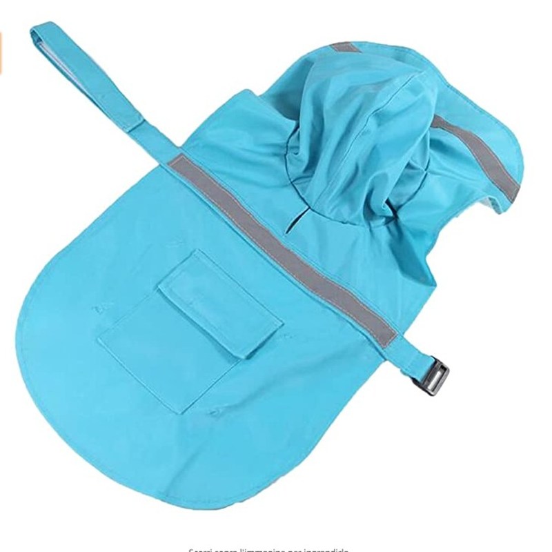 

Pet Raincoat Waterproof Dogs Cats PU Hooded Rainwear Clothes, Lake blue, 501 Original