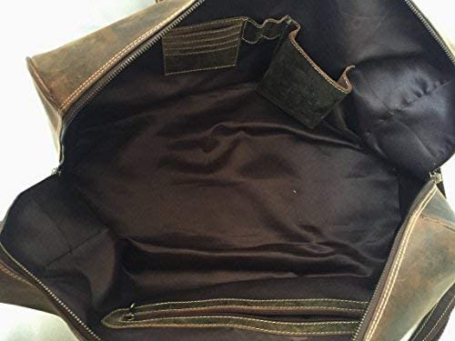 24 Inch Leather Duffel Bags for Men and Women Full Grain Leather Travel Overnight Weekend Leather Bags Sports Gym Duffel for Men