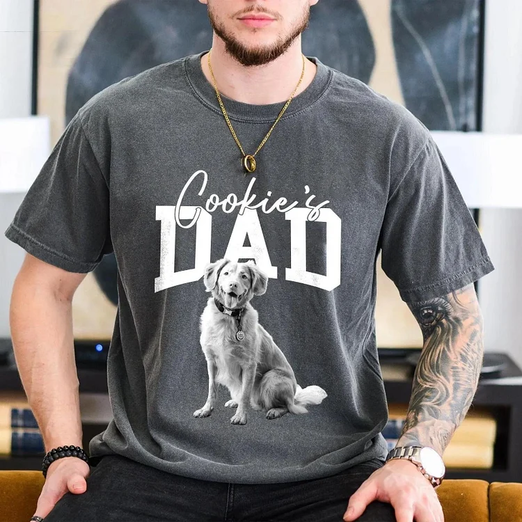 Custom Pet Photo Shirt for Dad, Personalized Dog Dad Photo Shirt, Fathers Day Gift