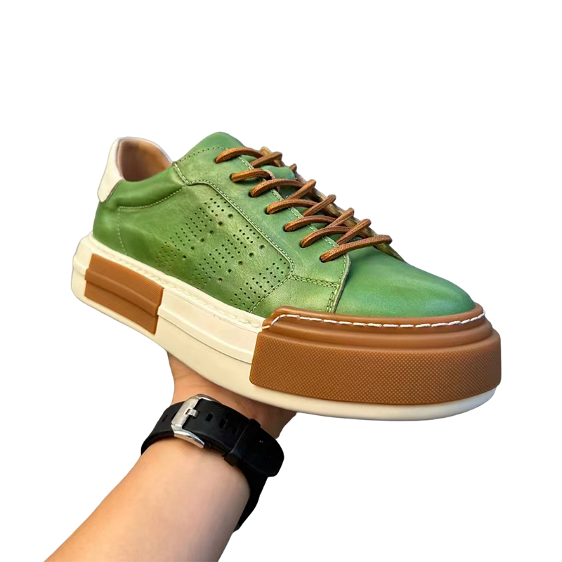 Handmade Retro Hollow Leather Sneakers|Fashion Cowhide Sneakers DANRRIO.COM DANRRIO
