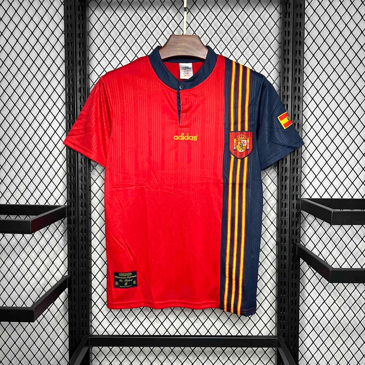 Spain 1996 Retro Home Football Jersey