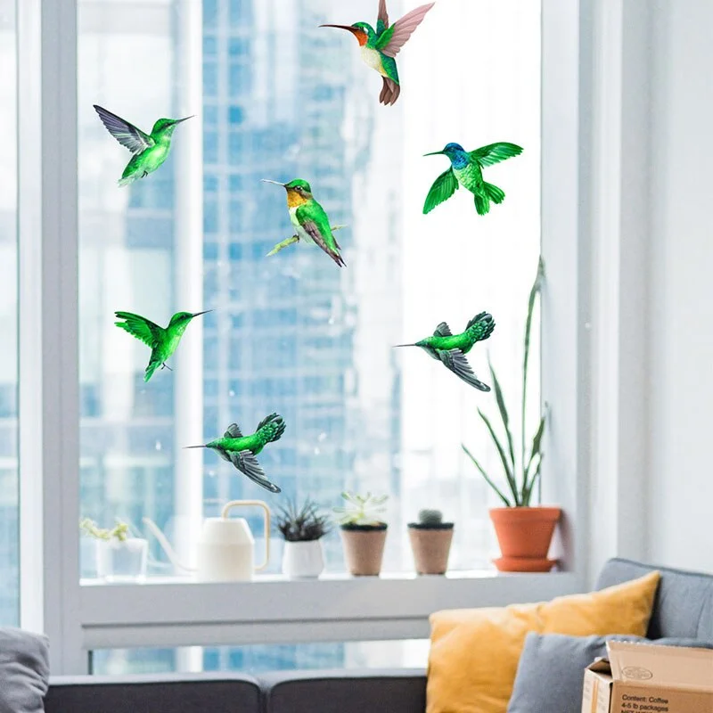 4 Kinds of Birds Window Glass Stickers Home Decor Electrostatic Stickers No Glue Living Room Bedroom Bathroom Decoration Mural