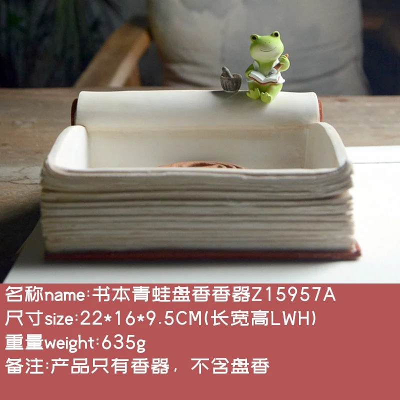 Incense Burner Holder for Stick and Coil Buddhism Lotus Line Incense Plate Temples Yoga Studios Office Teahouse Home Decoration