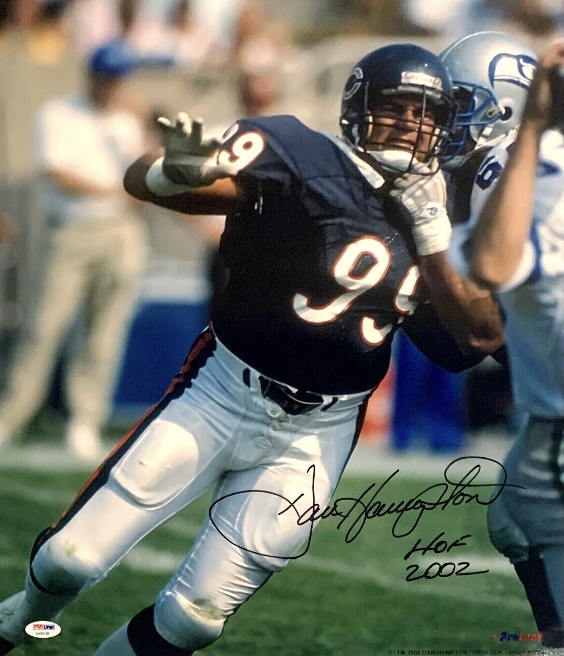 Dan Hampton Signed Chicago Bears 16x20 Photo Poster painting PSA AA95748