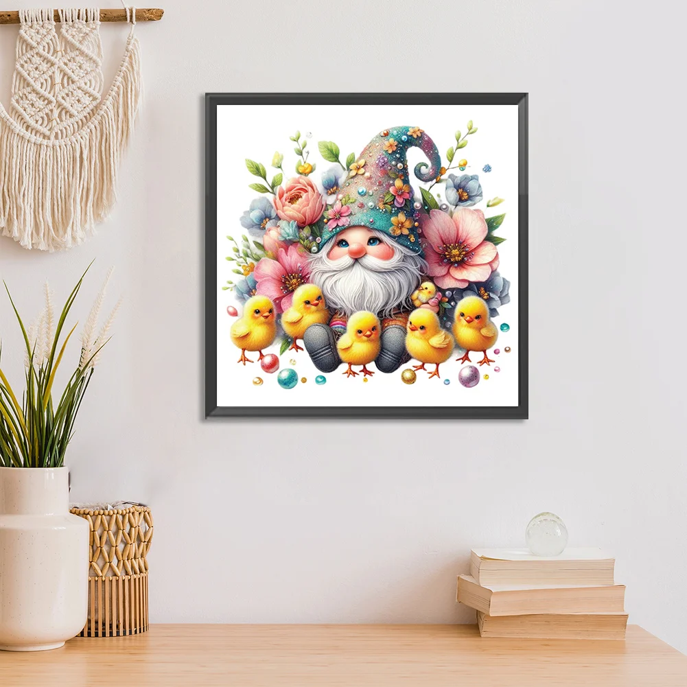 Full Round Diamond Painting 30*30cm - Beautiful Goblin And Chicken