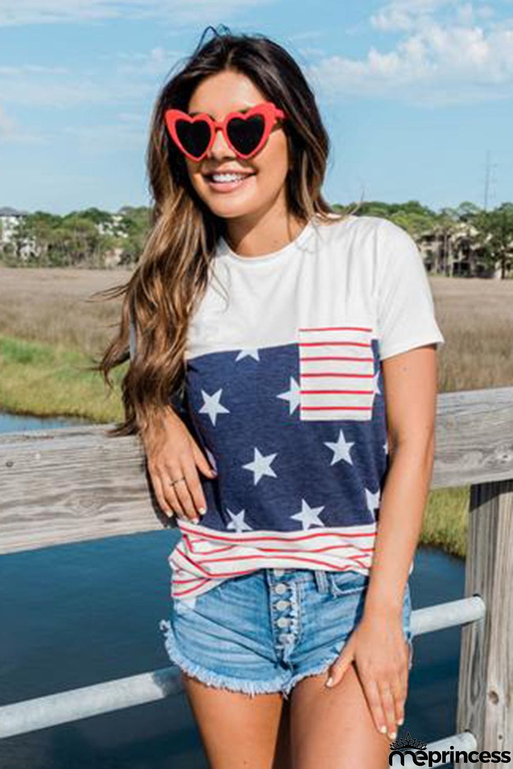 Stars and Stripes Colorblock Tee