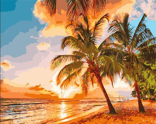 

Palm Trees Beach – Paint By Numbers - 40*50CM, 501 Original